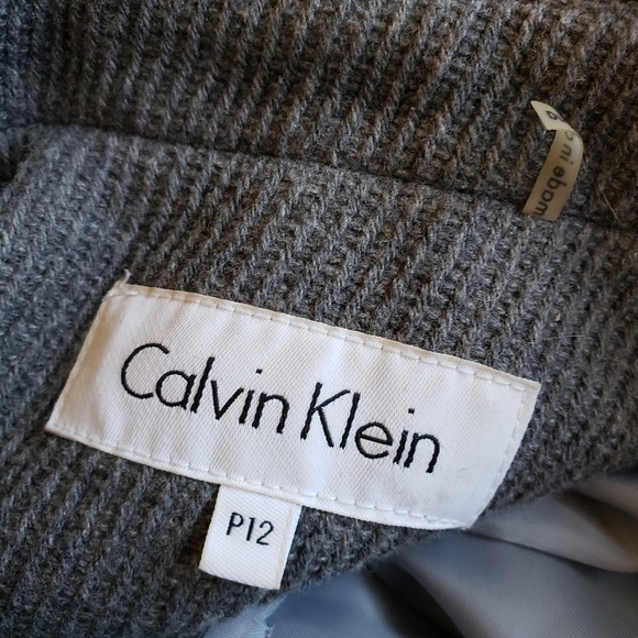 CALVIN KLEIN grey wool blend coat - Picture 8 of 12